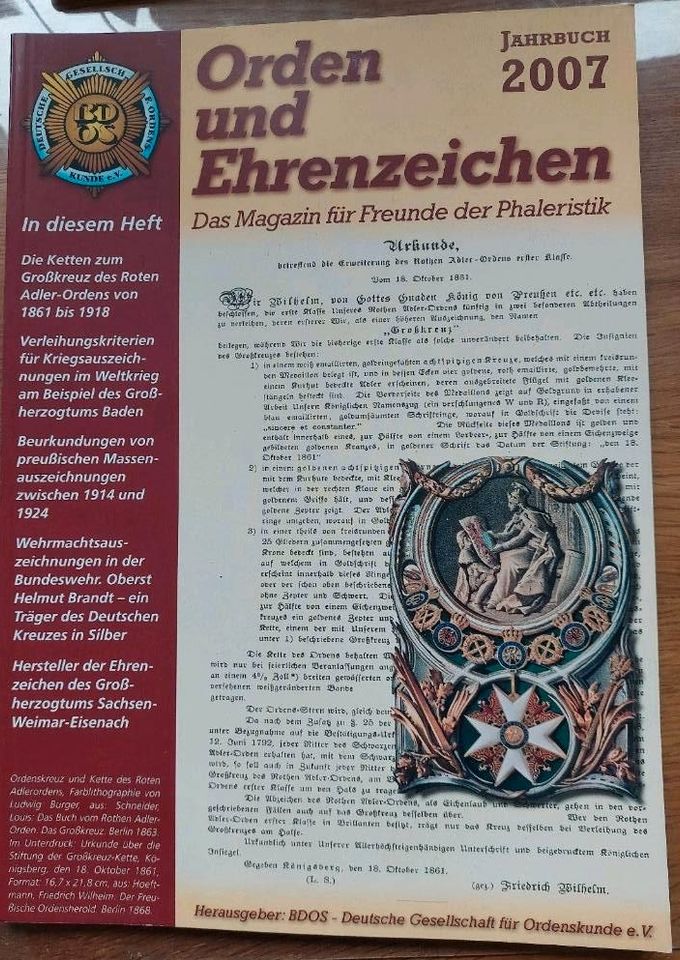 Deutsche Gesellschaft für Ordenskunde BDOS  Magazine Zeitschrift in Bad Dürrheim