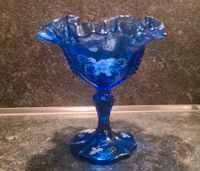 Fenton Bonbonglas blau mit Blumen, handgemalt Köln - Porz Vorschau