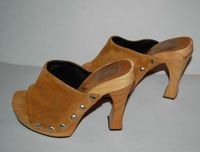 90s Buffalo Plateau Pantoletten LEDER Mules Clogs Zoccoli Holz 38 Wiesbaden - Mainz-Kastel Vorschau