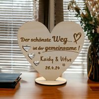 Holz Herzen mit Gravur Geschenk Hochzeit Jahrestag Love Deko Nordrhein-Westfalen - Oelde Vorschau