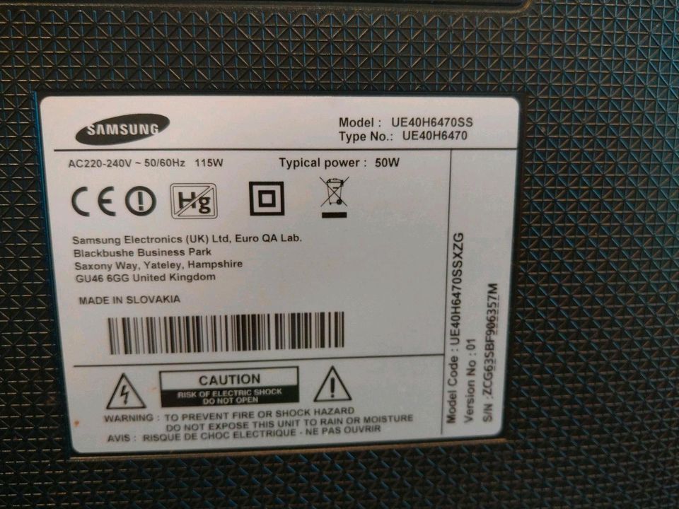 Samsung Fernseher 40 Zoll UE40H6470SSXZG in Burbach