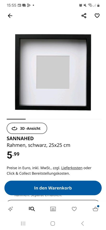 Ikea Sannahed Bilderrahmen 25x25 in Rostock