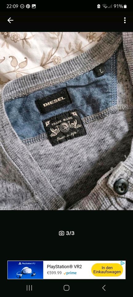 Diesel longsleeve grau Größe L in Düsseldorf