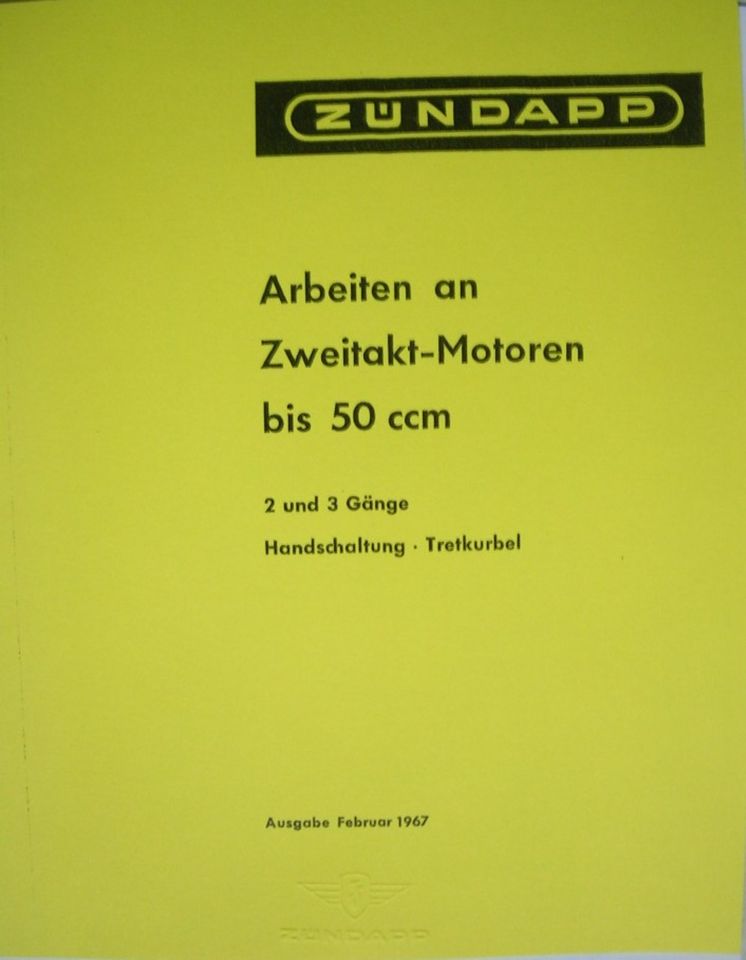 Zündapp Combinette Reparaturanleitung für den Motor Typ 265+ 266 in Kronach
