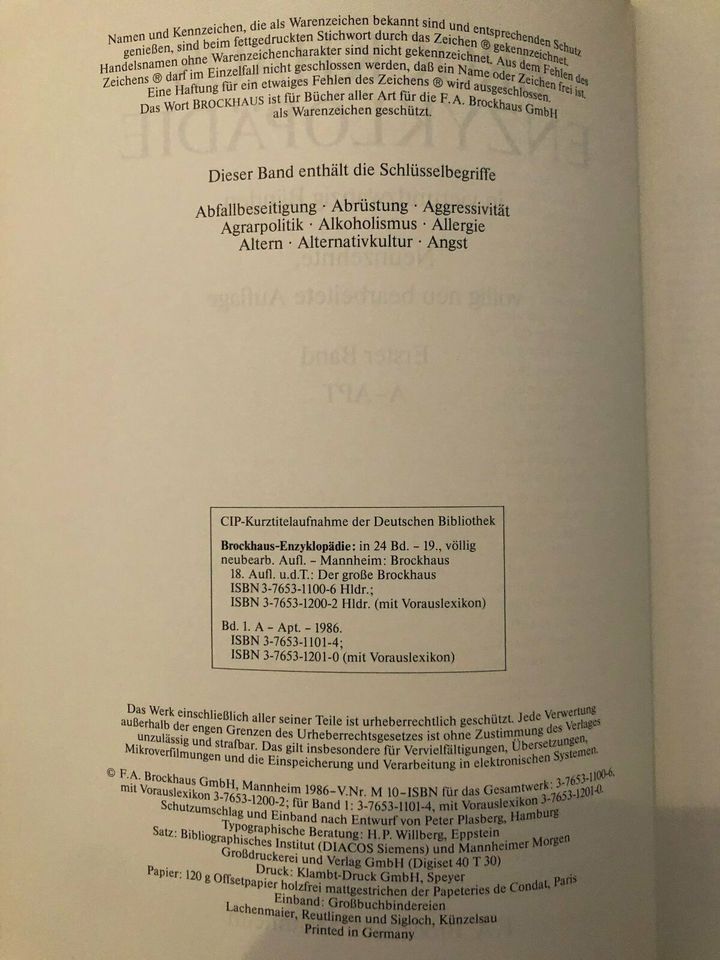 Brockhaus Enzyklopädie 19. Aufl. 24 Bände Ledereinband in Lübeck