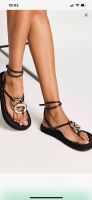 Asos Sandalen schwarz Gold gr 39 neuwertig Blogger Wandsbek - Hamburg Eilbek Vorschau