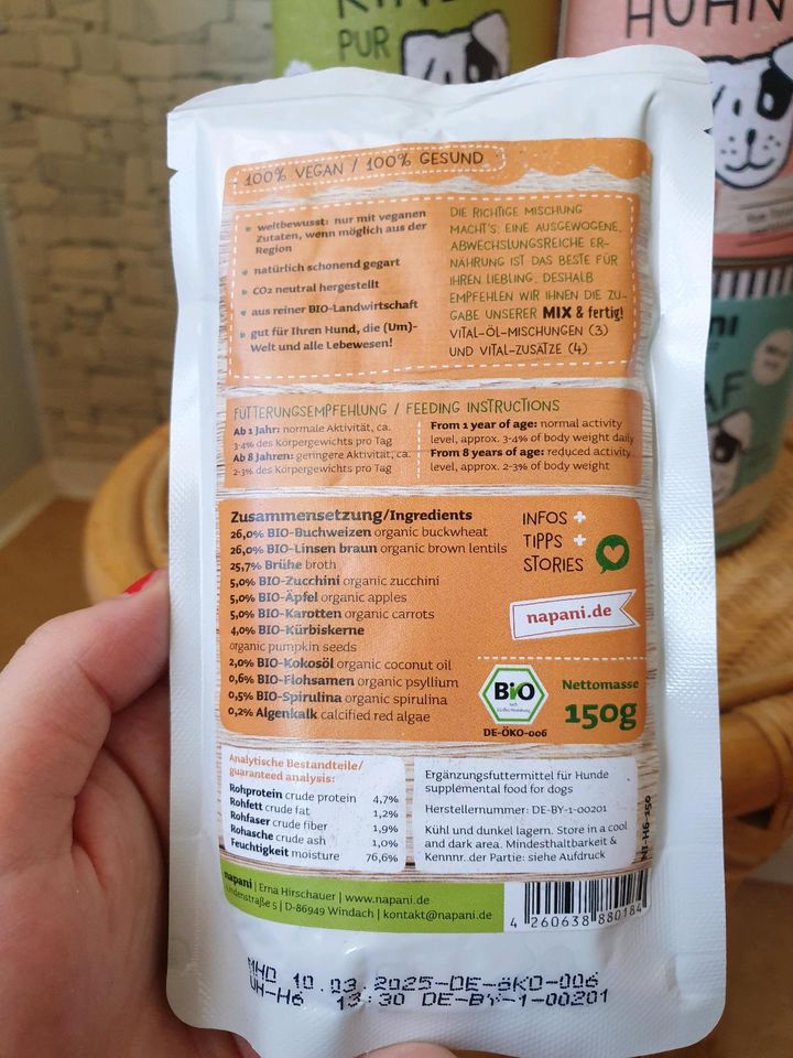 Napani Bio Hundefutter Paket 800g Dosen Glutenfrei Getreidefrei in Berlin