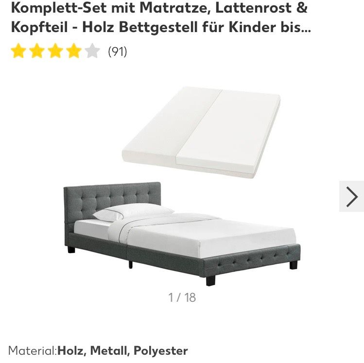 Neuwertig Bett 200x120cm in Mittenwalde