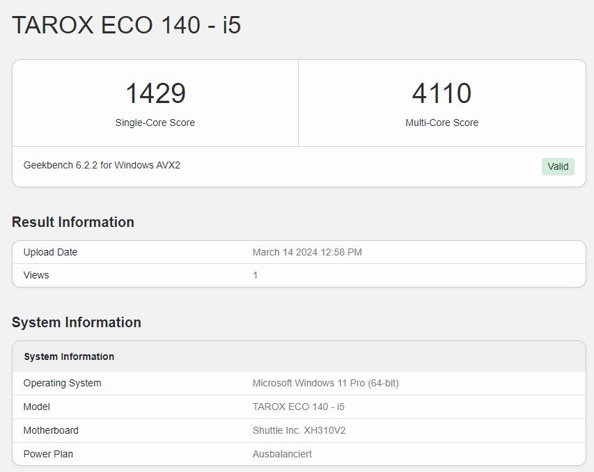 Tarox Eco 140 - Intel i5 9400, 8GB RAM in Gelsenkirchen