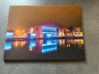 Bild Leinwand Landshut Maxwehr bei Nacht 600x800mm Bayern - Schalkham Vorschau