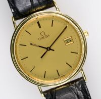 Omega DeVille Vintage Date Dresswatch 18k Gold Quarz 32,5mm rar Nordrhein-Westfalen - Erkrath Vorschau