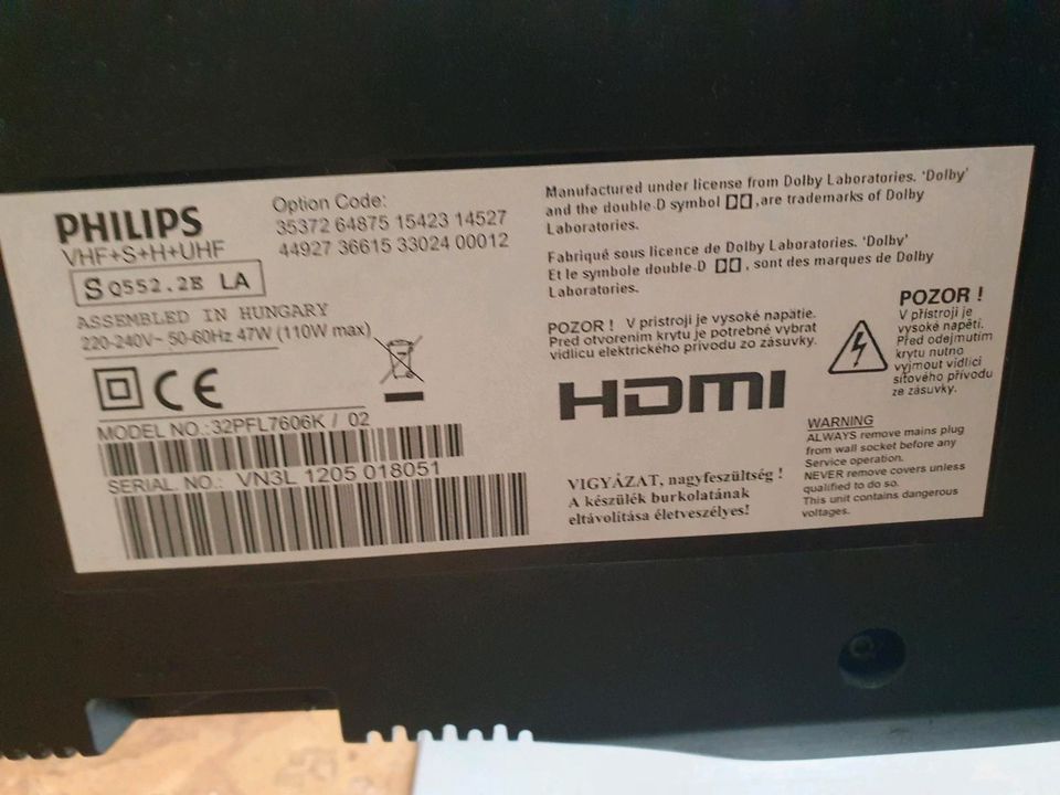 Fernseher philips hdmi Flachbildschirm Zoll TV Gerät in Rodgau