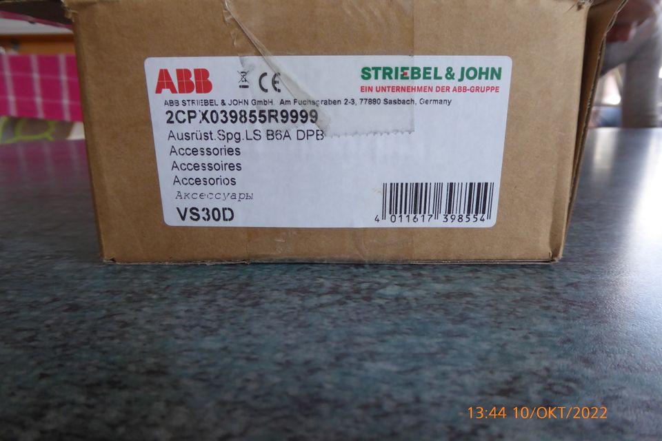 ABB Striebel & John VS30D Ausrüstsatz Spg. LS 6A DPB, 2CPX039855R in Altensteig