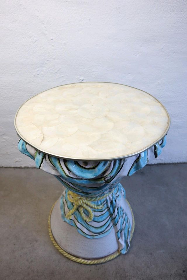 Vintage Beistelltisch Coffee Table Säule Retro Keramik Spiegel in Düsseldorf