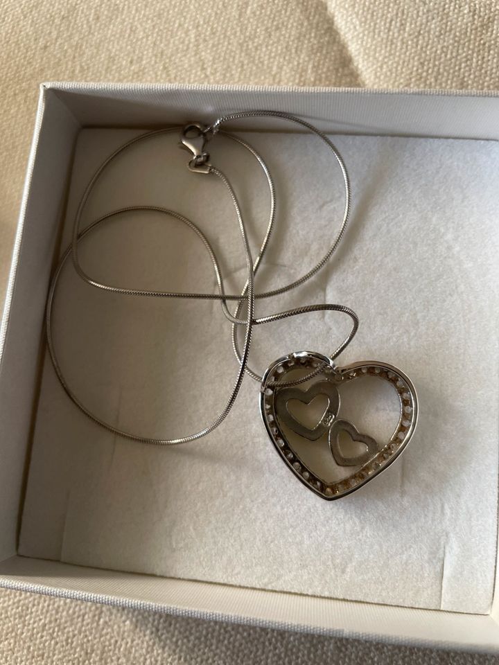 Halskette Silber 925 Herz mit Kette in Simmertal