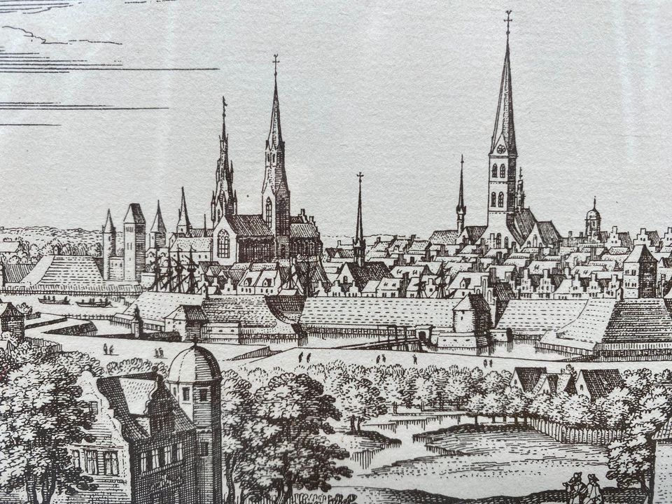 KUPFERSTICH LUBECCA LÜBECK IM RAHMEN KUNSTDRUCK M MERIAN 1641 in Berlin