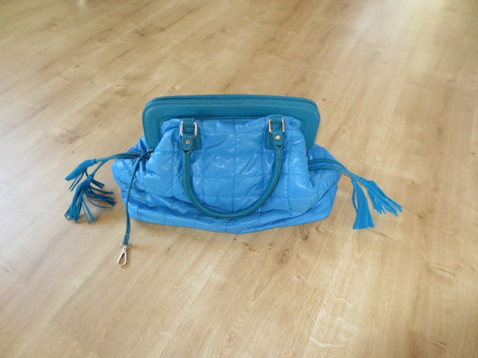 *NEU*TOLLE TASCHE**SHOPPER**FLUG-URLAUBSTASCHE*BLAU*VB in Hattenhofen