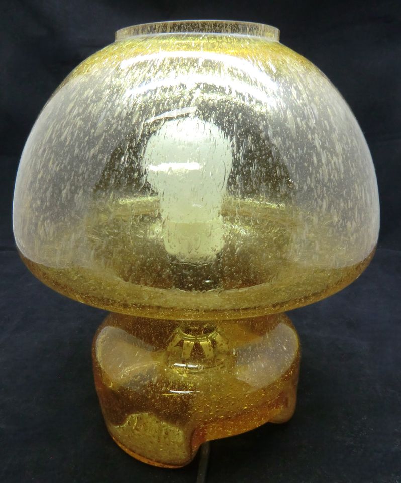 Glas-Tischlampe Pilzform, Vintage Leuchte, 60´s Mushroom Lamp in Reinbek