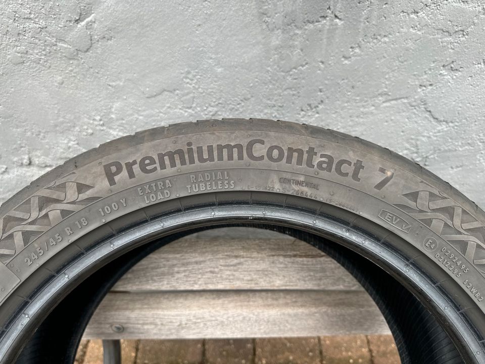 2 Sommerreifen Continental Premium Contact 7  245/45 R18 Y XL 5mm in Trulben