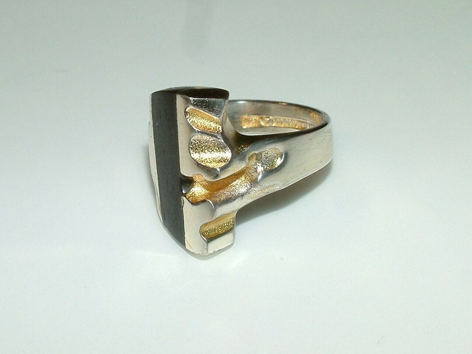 Lapponia 925 Silber Ebenholz Ring Gr 53 Zoltan Popovits Modernist in Bremen