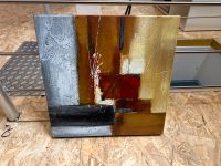 Ölfarbe auf Leinwand Abstrakt 40x40 cm modern metallic Saarland - Mettlach Vorschau