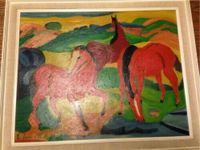 Bild Gemälde Die roten Pferde nach Franz Marc, signiert Rheinland-Pfalz - Bitburg Vorschau