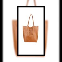 Neue, große Ledertasche, Shopper, Hobobag,cognac, Italy, NP 74,95 Wuppertal - Ronsdorf Vorschau