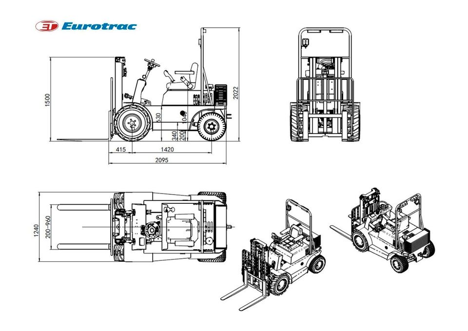 ⭐ JETZT NEU ⭐ GELÄNDESTAPLER EUROTRAC Agri 10 ► Hubkraft 1200 kg  Hubhöhe 180 cm ◄ Garantie - Ratenzahlung Finanzierung Privat Gewerbe - Gabelstapler Geländefahrzeug geländefähig Breitreifen in Heemsen