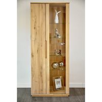 Vitrine Abaro Wildeiche Natur geölt Massivholz Schrank 205x80x42 Hessen - Karben Vorschau