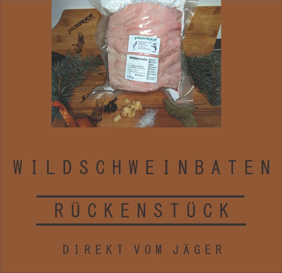 Wildschwein, Rücken,  Braten, Wild Fleisch, Wildbret, vom Jäger in Bad Duerrenberg