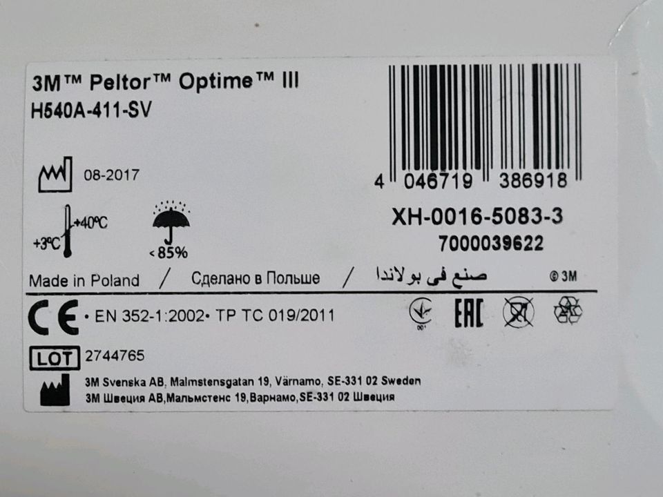 NEU 3M Peltor Optime III / H540A / Kapselgehörschützer in Wehr