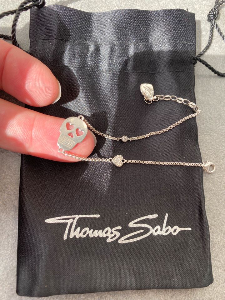Thomas Sabo Armband 925 Silber Totenkopf Skull Zirkonia 17-19 cm in ...