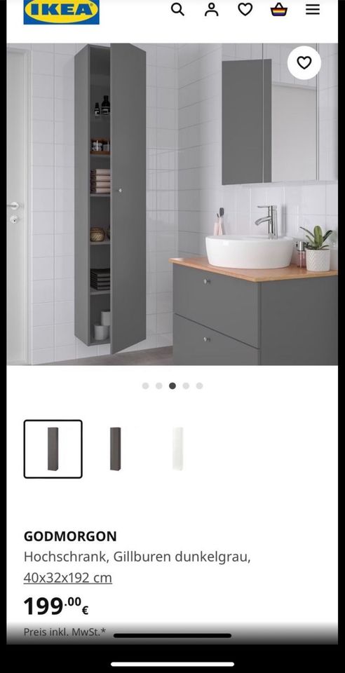 Ikea Hochschrank Badezimmerschrank Godmorgon schwarz/braun in Bonn