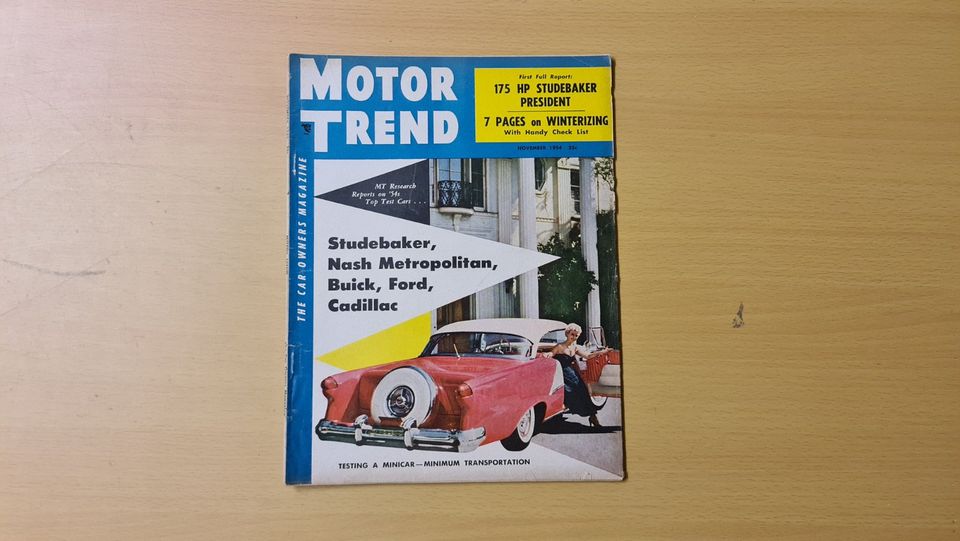 Motor Trend Magazin November 1954 Studebaker Buick Cadillac Ford in Besigheim