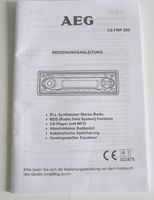 Bedienungs-Montage-Anleitung Auto-PKW-Radio AEG CS FMP 200 Parchim - Landkreis - Parchim Vorschau