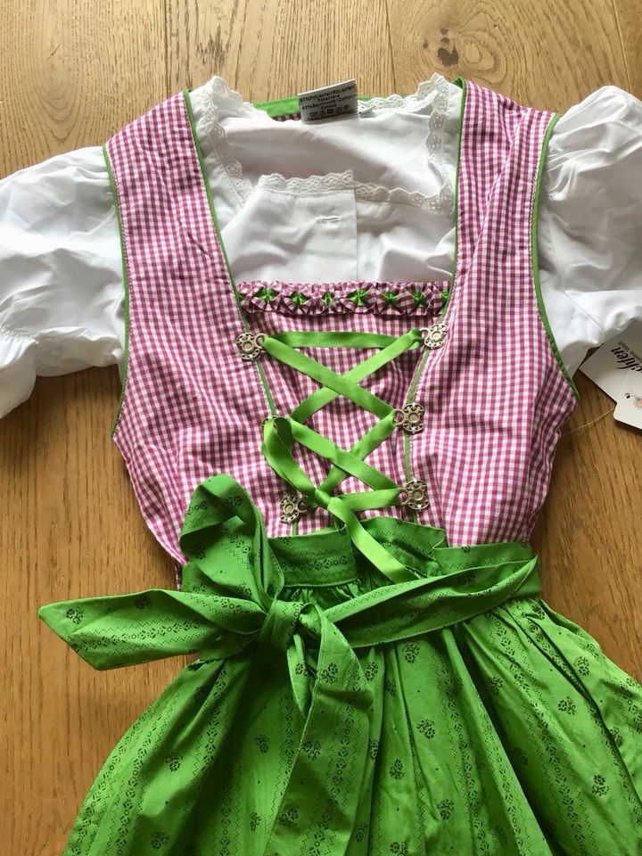 NEU Kinderdirndl Dirndl Isar Trachten Gr. 140 m. Bluse Beere grün in Dachau