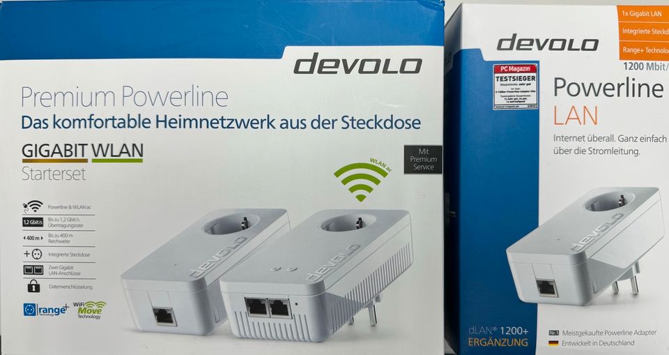 Devolo starter kit WLAN 1200 und zusätzlich 1 powerline Adapter in Westerheim