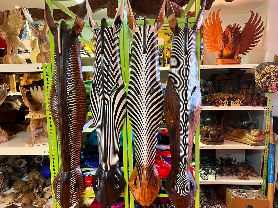 Maske Afrika Zebra Giraffe Antilope Holzmaske Tiermaske Holz in Essen