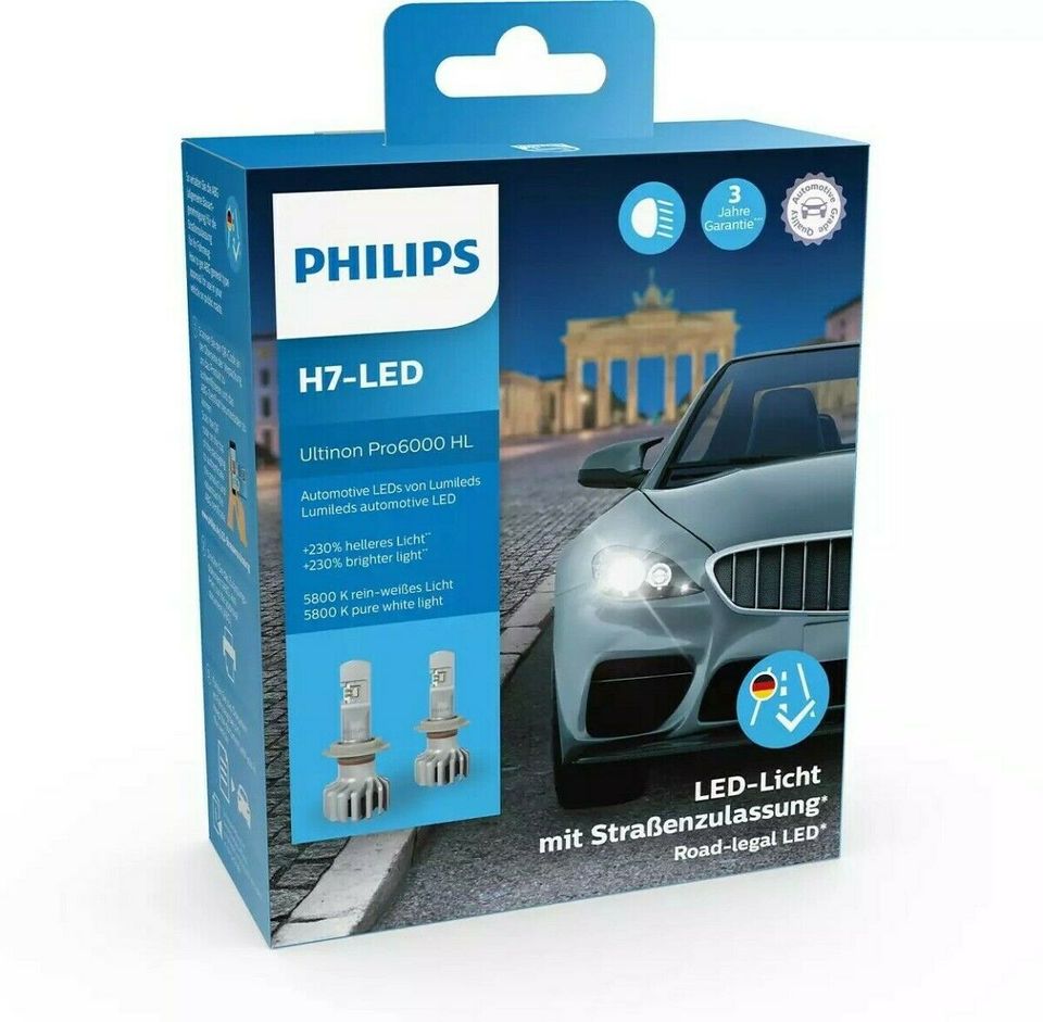 H7 Led 12V 20W Philips Ultinon Pro6000 Birne für Ford C-Max 10-15 in Calden