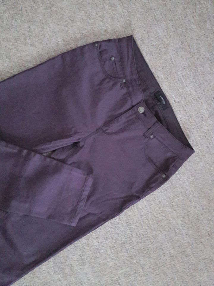 glänzende Hose + Bolero Gr.38 Aubergine in Tanna