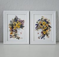 zwei Bilder, gepresste Blumen u. Pflanzen, weiße Holzrahmen Brandenburg - Bernau Vorschau