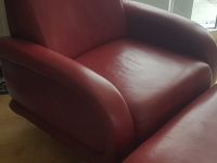 Echt Leder Sessel mit Hocker * Lounge Sessel * Bordeaux Rot Nordrhein-Westfalen - Schieder-Schwalenberg Vorschau