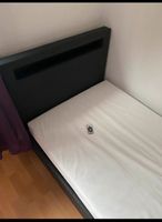 Bett 90x200 cm mit Lattenrost, schwarzer Bezug + Matratze Bayern - Mindelheim Vorschau