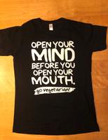 T-Shirt Vegetarier Vegan Open your mind Gr. L woman schwarz Köln - Chorweiler Vorschau
