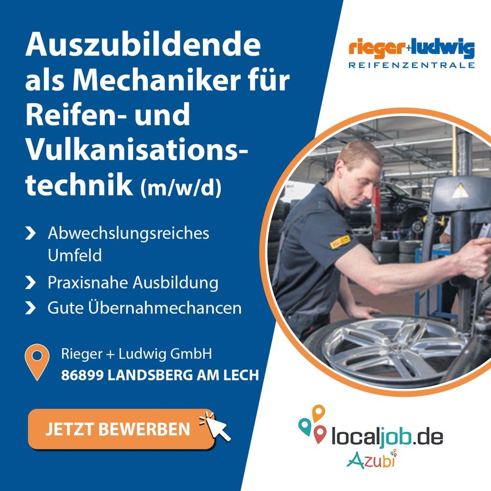 AZUBI zum Mechaniker für Reifen- und Vulkanisationstechnik (m/w/d) in Landsberg am Lech gesucht | www.localjob.de in Landsberg (Lech)