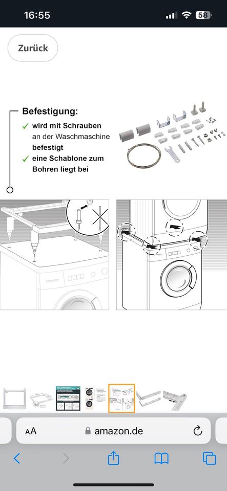 Verbindungsrahmen Waschmaschine Trockner in Gipperath