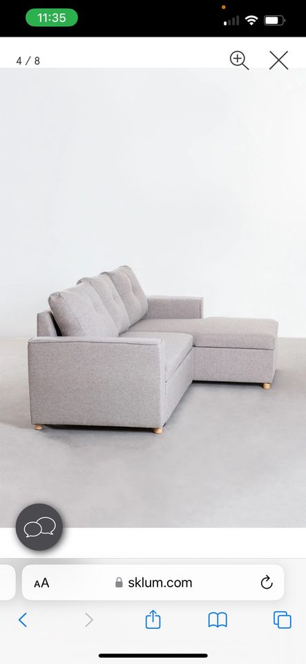 3 -sitzer Schlafsofa mit chaise lounge aus Stoff Calvin in München