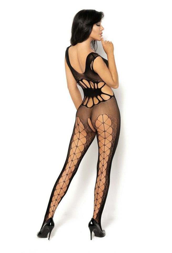 Sexy Bodystocking Dessous Nylon Wäsche Einteiler Catsuit S M L in Leipzig