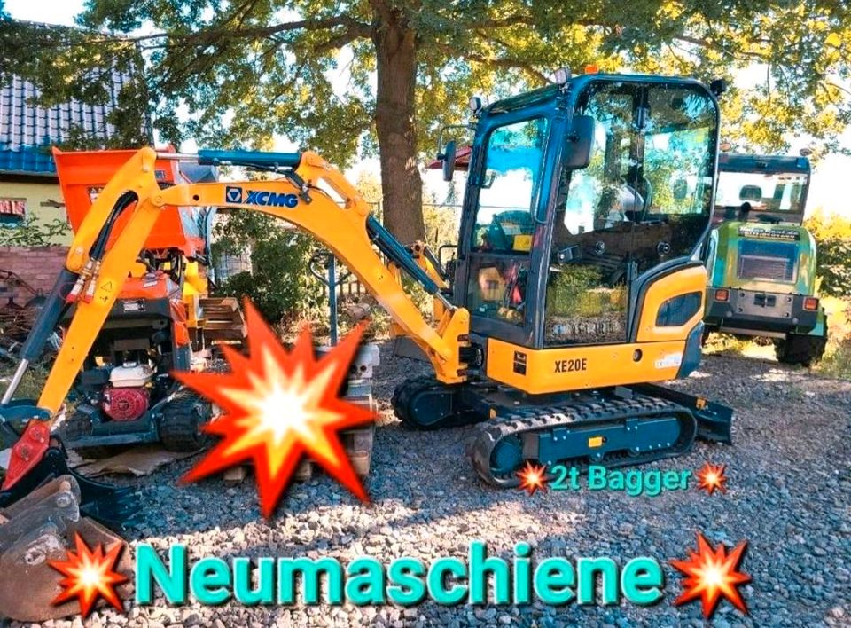 Baumaschinen Minibagger Radlader Vermietung mieten in Teutschenthal