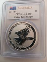 Wedge Tailed Eagle 2014, PCGS Slab, Gem BU. Mercanti. 1 oz Silber Berlin - Spandau Vorschau